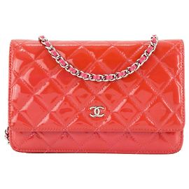 CHANEL - Borsa a tracolla Wallet On Chain Classique/Timeless Chanel in pelle verniciata rosa