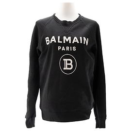 BALMAIN - Sweatshirt de algodão com estampa Balmain em preto (S)