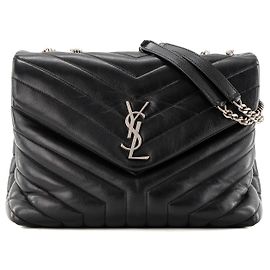 Autre Marque SAINT LAURENT - Borsa a tracolla Loulou Medium Saint Laurent in pelle liscia nera
