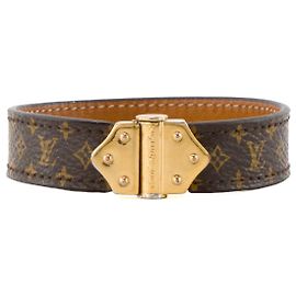 LOUIS VUITTON - Bracelet Nano Louis Vuitton en toile enduite monogrammée marron (T19)