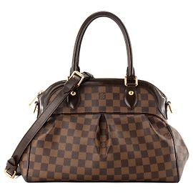 LOUIS VUITTON - Bolso de hombro Louis Vuitton Trevi PM en lona damier ebene