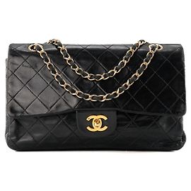 CHANEL - Borsa a tracolla Classique/Timeless 11.12 Chanel in pelle liscia nera vintage