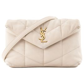Autre Marque SAINT LAURENT - Borsa a tracolla Saint Laurent Loulou Puffer Toy in pelle liscia beige
