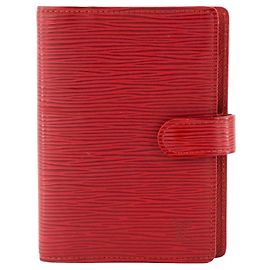 LOUIS VUITTON - Funda de Agenda Louis Vuitton en cuero Epi rojo vintage