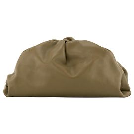 BOTTEGA VENETA - Bottega Veneta Pouch Clutch aus glattem Leder in Khaki