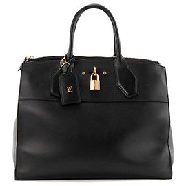 LOUIS VUITTON - Louis Vuitton City Steamer MM Handtasche aus schwarzem Glattleder