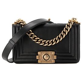 CHANEL - Borsa a tracolla Boy Mini Chanel in pelle liscia nera