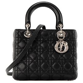 Autre Marque DIOR - borsa a mano Lady Dior medium in pelle cannage nera