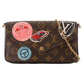 LOUIS VUITTON - Bolso de bandolera Félicie Louis Vuitton en lona monogrammed recubierta edición limitada World Tour