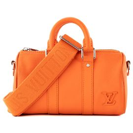 LOUIS VUITTON - Sac à bandoulière Keepall XS Louis Vuitton en cuir grainé orange