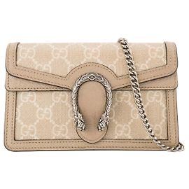 GUCCI - Borsa a tracolla mini Gucci Dionysus in pelle beige e tela rivestita monogramma