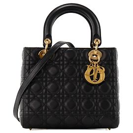 Autre Marque DIOR - borsa a mano Lady Dior medium in pelle cannage nera