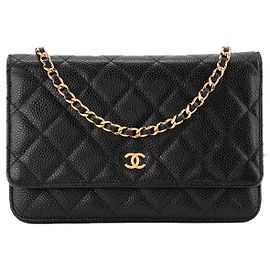 CHANEL - Borsa a tracolla Wallet On Chain Classic/Timeless in pelle caviar nera