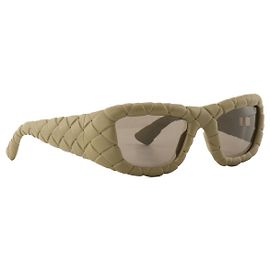 BOTTEGA VENETA - Bottega Veneta Intrecciato Sonnenbrille aus khaki Kunststoff