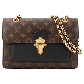 LOUIS VUITTON - Sac à bandoulière Victoire Louis Vuitton en toile enduite monogrammée et cuir grainé noir