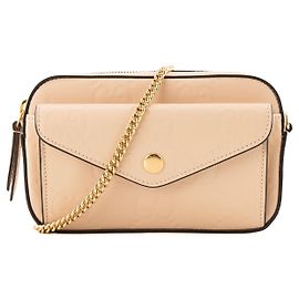 GUCCI - Borsa a tracolla Gilbert Gucci in pelle goffrata beige