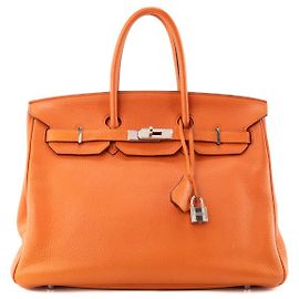 HERMÈS - Borsa a mano Hermès Birkin 35 in pelle Togo Orange
