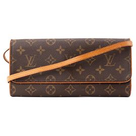 LOUIS VUITTON - Sac à bandoulière Pochette Twin Louis Vuitton en toile enduite monogrammée vintage