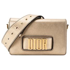 Autre Marque DIOR - Borsa a tracolla J'adior Dior in pelle grana metallizzata dorata