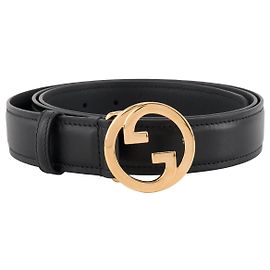 GUCCI - Gucci Blondie Gürtel aus glattem schwarzem Leder (T110)