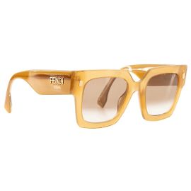 FENDI - Lunettes de soleil Fendi en acétate marron clair