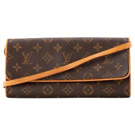 LOUIS VUITTON - Pochette Twin Louis Vuitton Schultertasche aus vintage monogrammiertem beschichtetem Canvas