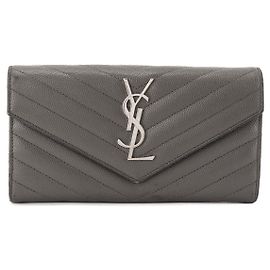 Autre Marque SAINT LAURENT - Cartera Saint Laurent Cassandre en piel granulada gris