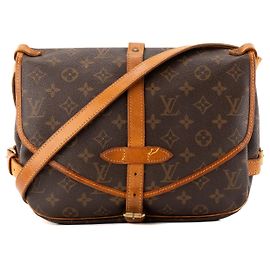 LOUIS VUITTON - Sac à bandoulière Saumur Louis Vuitton en toile enduite monogrammée vintage