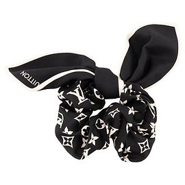 LOUIS VUITTON - Accessoire de cheveux Louis Vuitton en soie noire et blanche