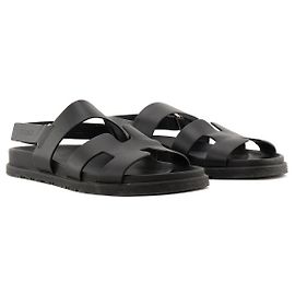 HERMES - Sandali Genius Hermès in pelle liscia nera (T39)