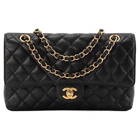 CHANEL - Classic/Timeless 11.12 Chanel Schultertasche aus schwarzem Kaviarleder