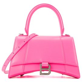 BALENCIAGA - Sac à bandoulière Hourglass Small Balenciaga en cuir lisse rose