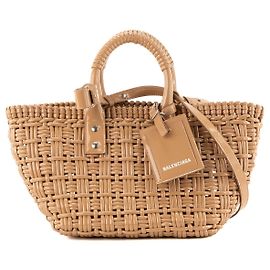 BALENCIAGA - Bolso shopper Bistro XS Balenciaga en piel charol beige