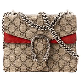 GUCCI - Borsa a tracolla Gucci Dionysus in tela rivestita e camoscio rosso