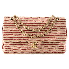 CHANEL - Bolsa de ombro Classique/Timeless Coco Sailor Chanel em lona bege e vermelha edição limitada