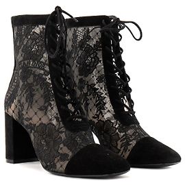 Autre Marque DIOR - Botines de tacón Naughtily-D Dior en malla transparente y ante negro (T36)