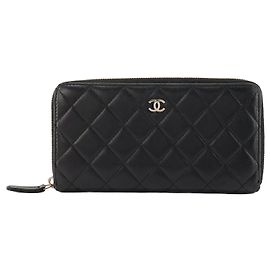 CHANEL - Portafoglio lungo Classic/Timeless in pelle liscia nera