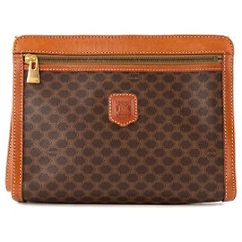 CÉLINE - Pochette Celine en toile enduite macadam marron vintage