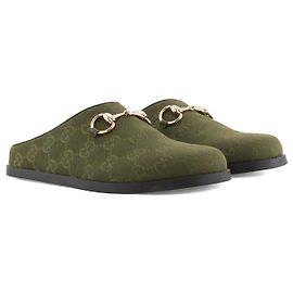 GUCCI - Gucci Mules aus grünem monogrammiertem Canvas (T36)