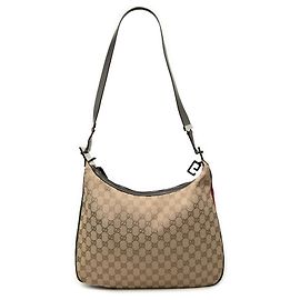 Bolsa de Ombro Attache em Lona GG Web Bege Gucci