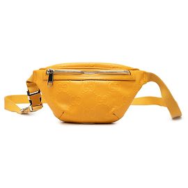 Borsa cintura Gucci GG in pelle di vitello traforata goffrata gialla