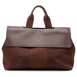 Sac à main Hermès Valparaiso MM en Toile et Swift Marron