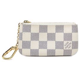 Weiße Louis Vuitton Damier Azur Pochette Cles Coin Pouch