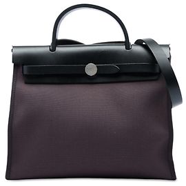 Hermès Toile Herbag Zip 31 Satchel Purple