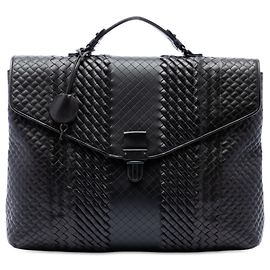 Borsa da Lavoro Bottega Veneta in Nappa Intrecciato Nera