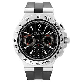 Bulgari Relógio Bvlgari Diagono DP42SCH D1560 SS & Rubber AT com mostrador preto