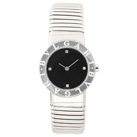 Bulgari Bvlgari Bvlgari Tubogas BB262TS D240480 SS QZ Uhr mit schwarzem Zifferblatt