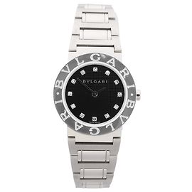 Bulgari Bvlgari Bvlgari BBL26S PO10792 SS QZ Uhr mit schwarzem Zifferblatt