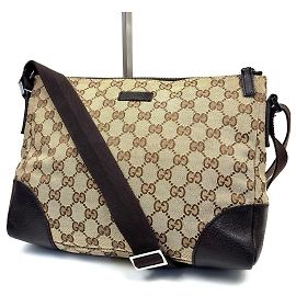Borsa a tracolla Gucci GG Canvas e pelle nera