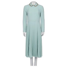 Abito midi Red Valentino nero con orlo plissettato - Taglia S usato
